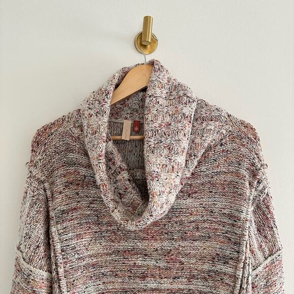 Anthropologie Pilcro Cowl Neck Multi Fleck Chunky Knit Sweater S - Picture 3 of 9